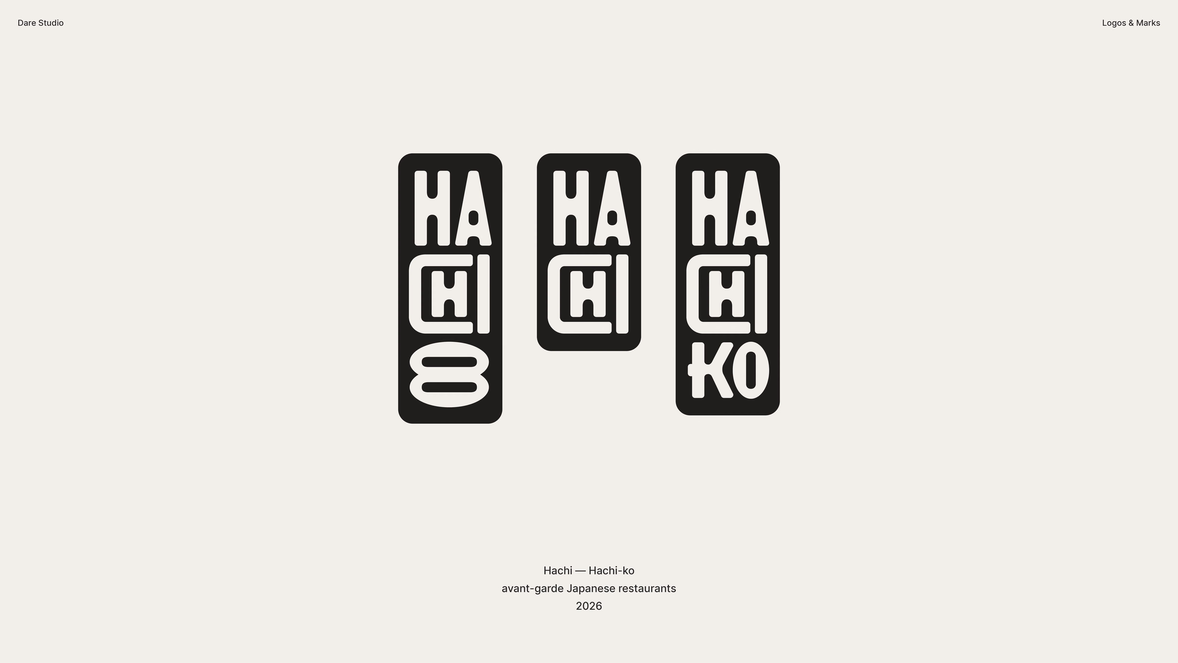Hachi és Hachi-ko logók, avantgárd japán éttermek