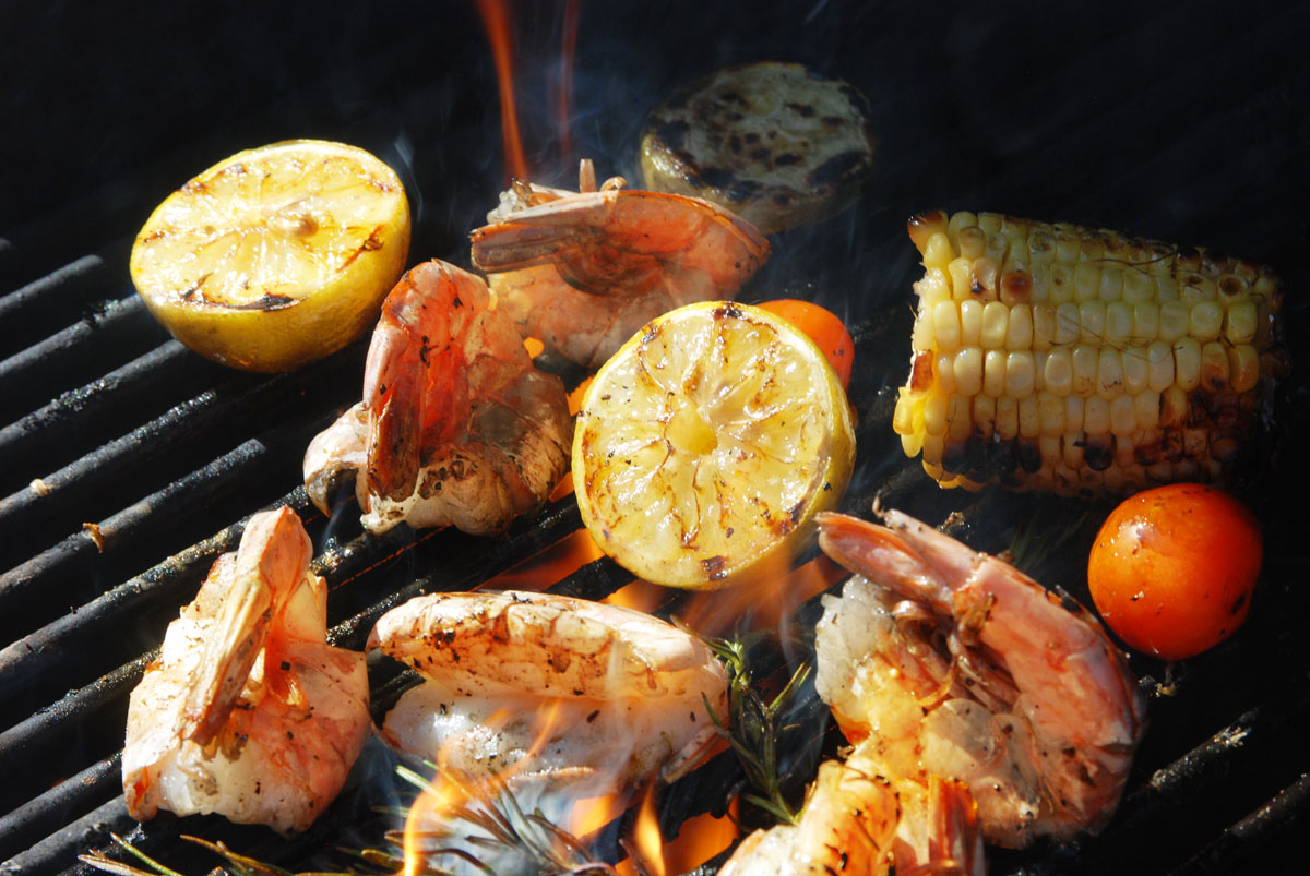 BBQ Bay Grilling Argentine Red Shrimp ready for the grill