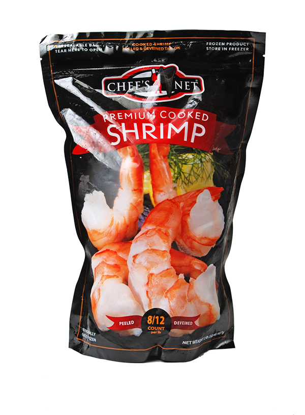 Chef's Net Premium Cooked Shrimp 2 lb bag, 8/12 count