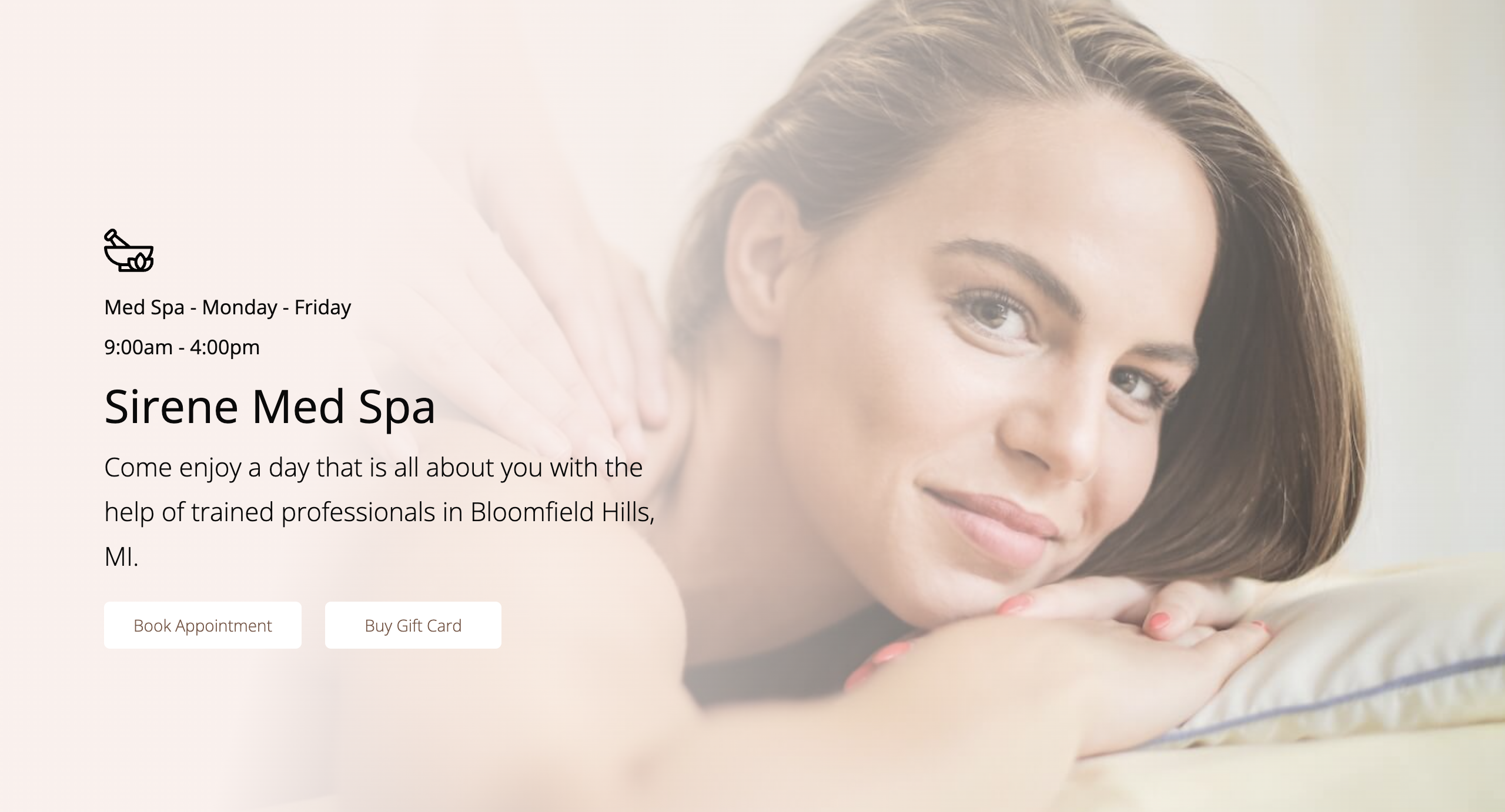 Clean, professional medical spa treatment room with neutral tones at Sirene Med Spa and Wellness in Detroit