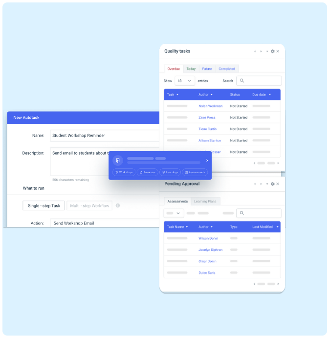 A commercial cookery learning plan illustrating the customisable journeys available with aXcelerate’s learning management system.