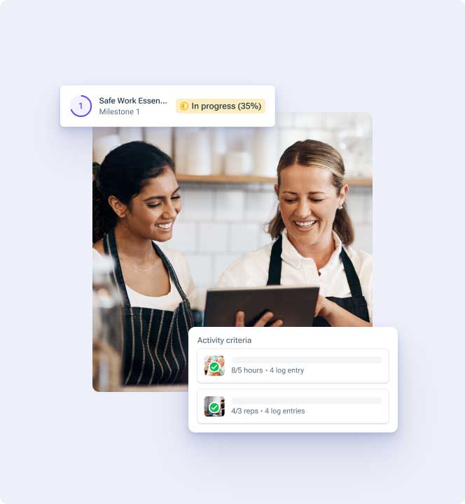 A commercial cookery learning plan illustrating the customisable journeys available with aXcelerate’s learning management system.