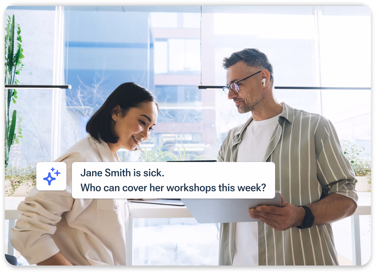 A learner help request conversation where a learner asks for study assistance. An administrator matches the student with a trainer who can assist.