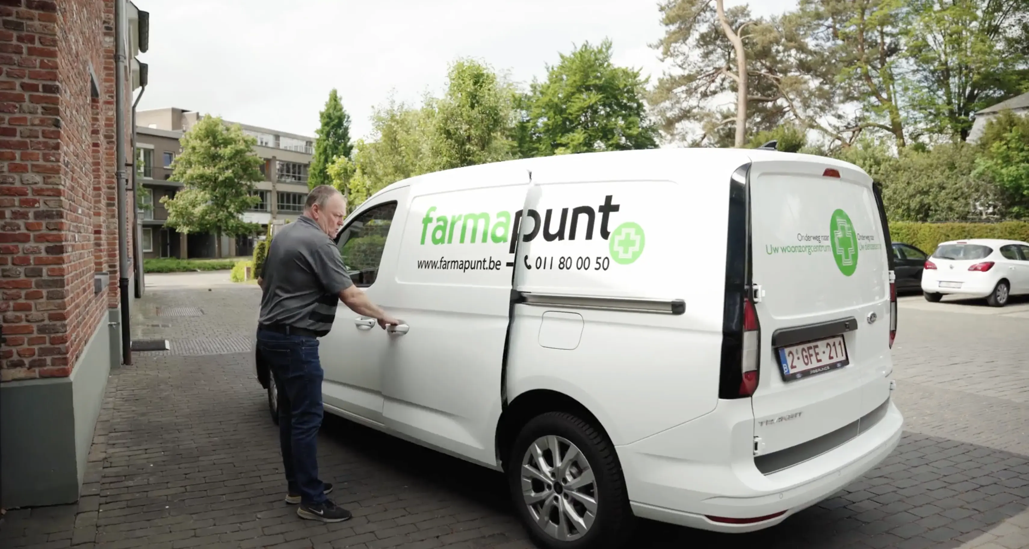 Delivery van used for daily distribution of completed medication orders.