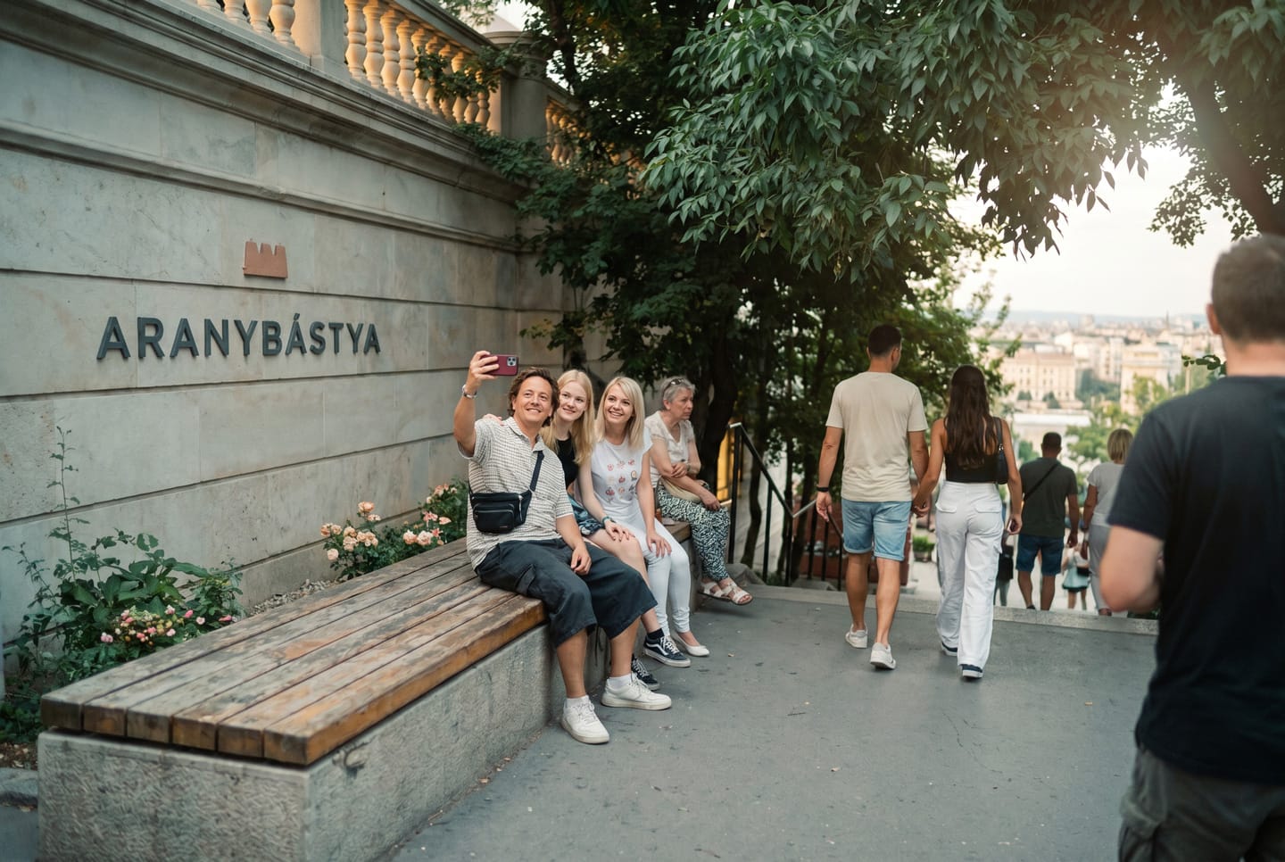 A selfie taken over the long Pentecost weekend in the Buda Castle District, Aranybástya