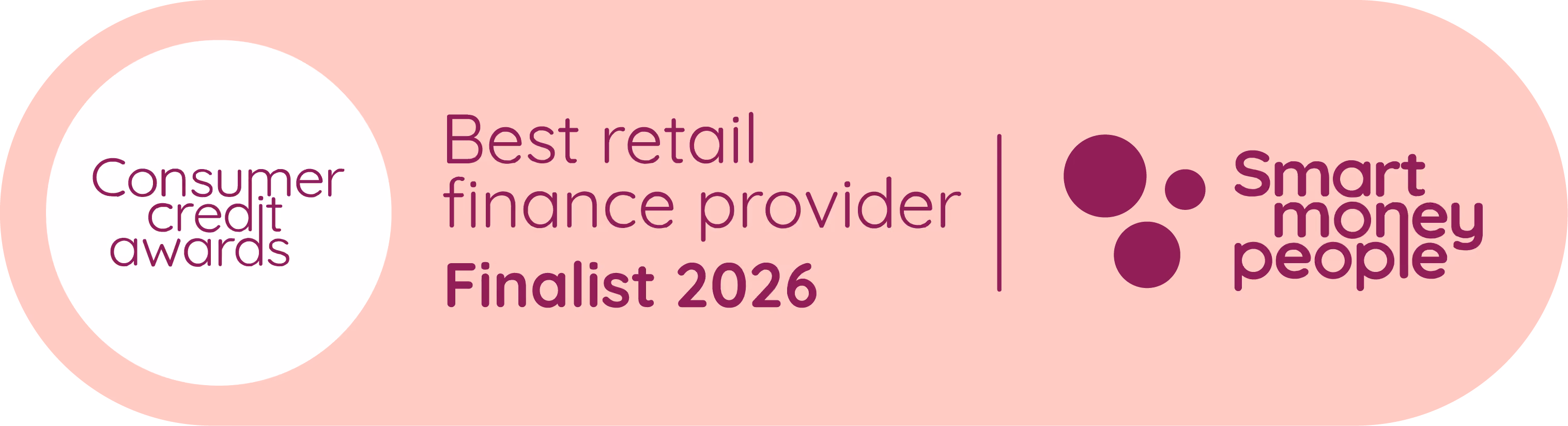 Consumer Credit Awards, Best retail finance provider, Finalist 2026, by Smart Money People