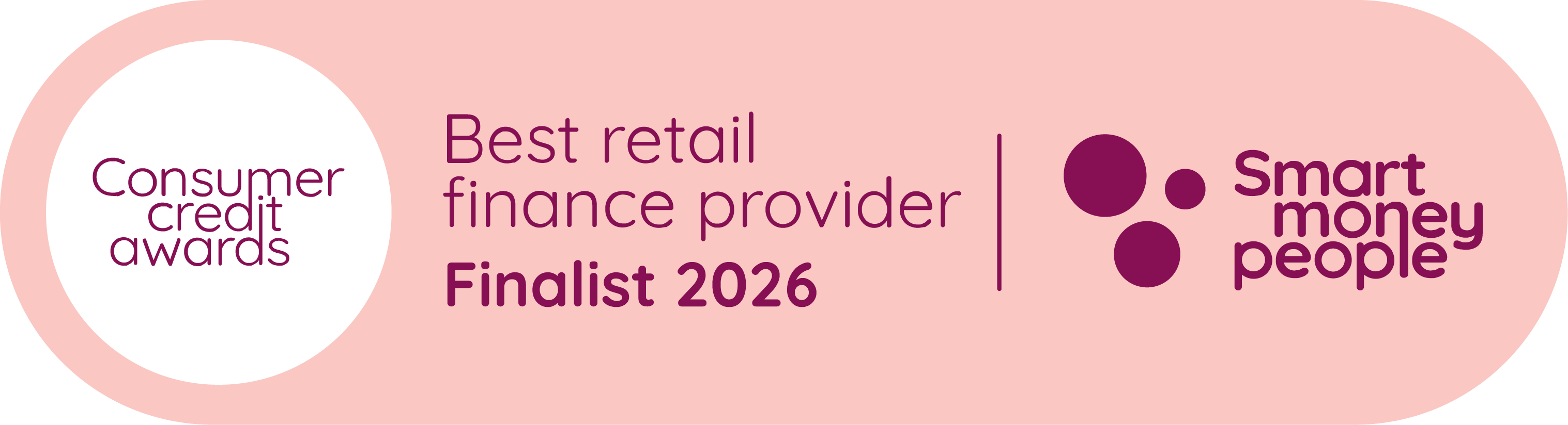 Consumer Credit Awards, Best retail finance provider, Finalist 2026, by Smart Money People