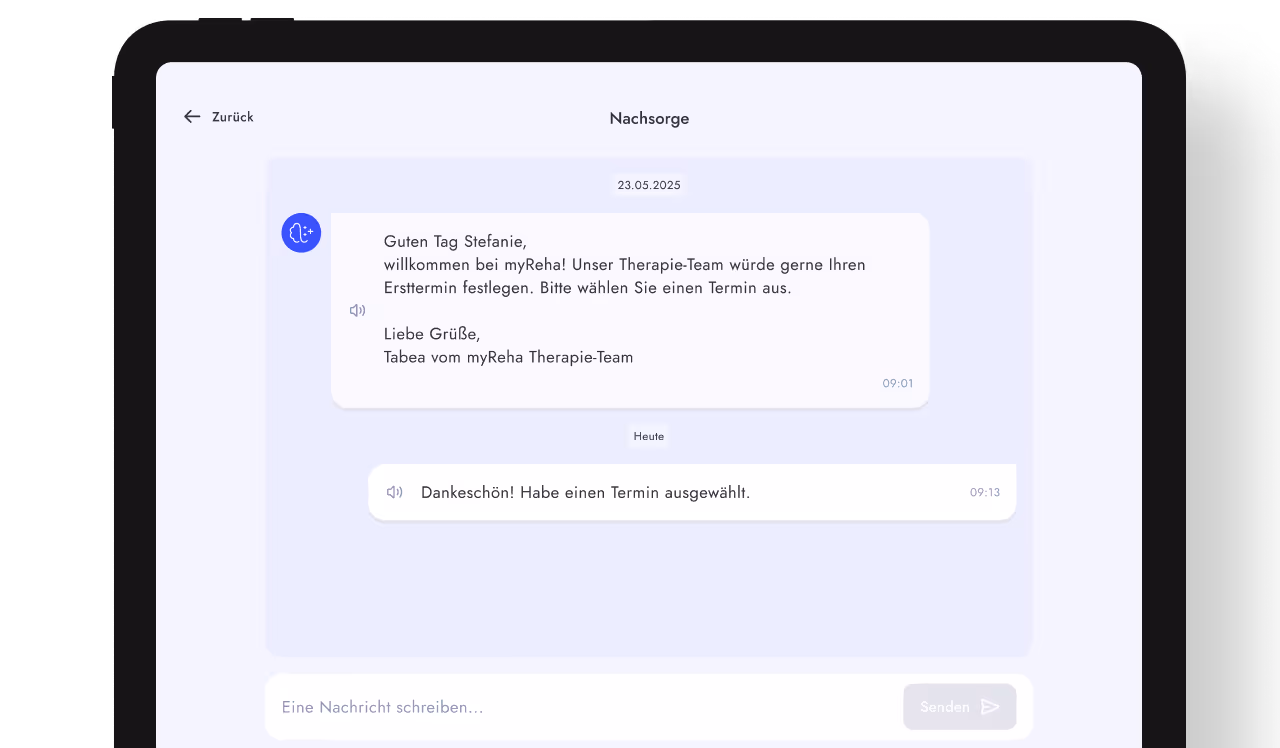 Betreuung durch Therapieteams mit myReha