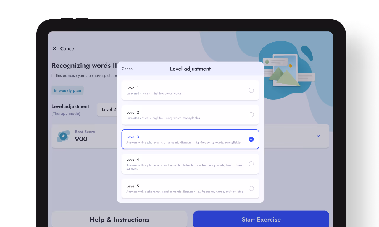 myReha therapy mode for personalized patient care