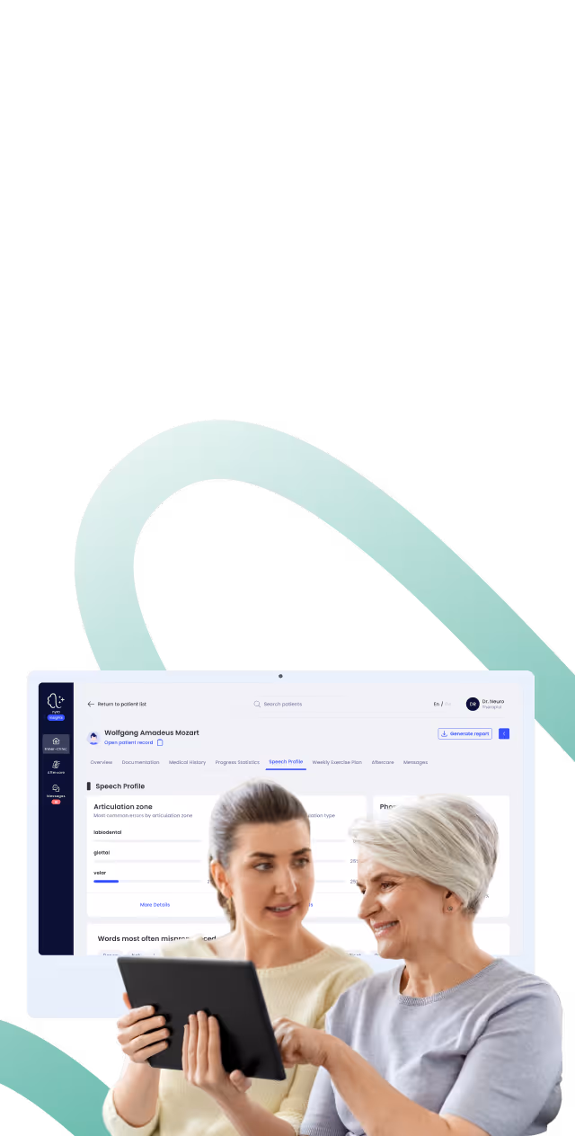 Therapy software for speech and language therapy, neuropsychology and occupational therapy