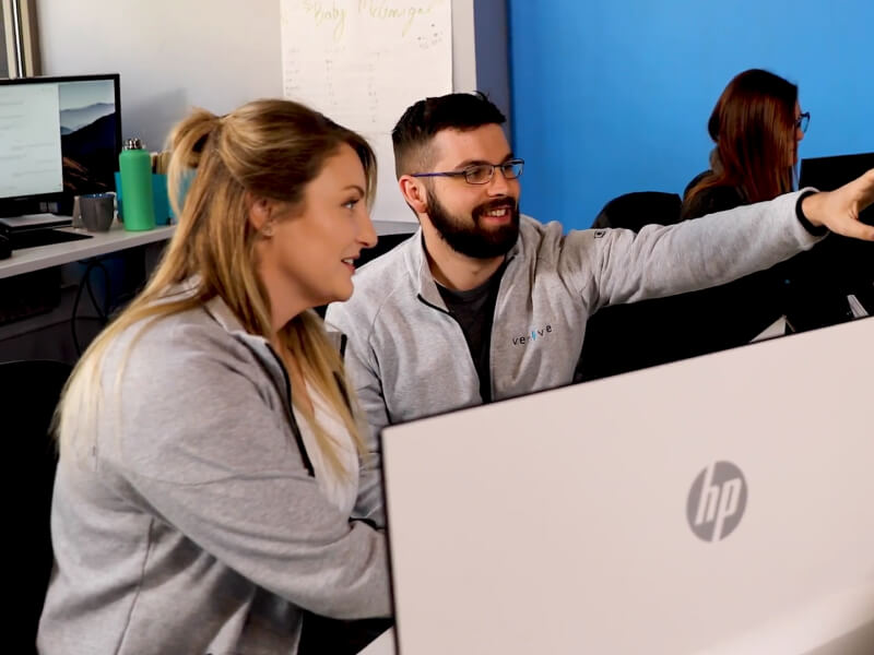 Ventive team member collaborating on a computer