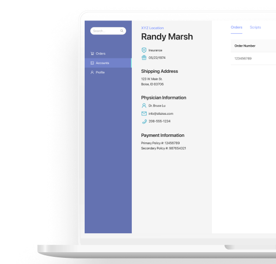 white laptop with purple background