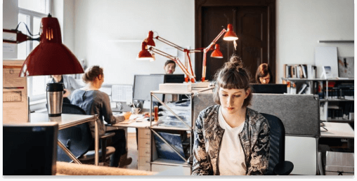 woman working in office