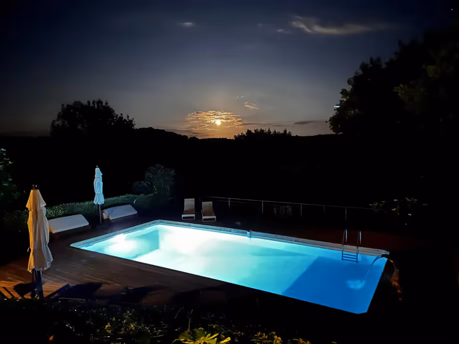 swimming pool by night
