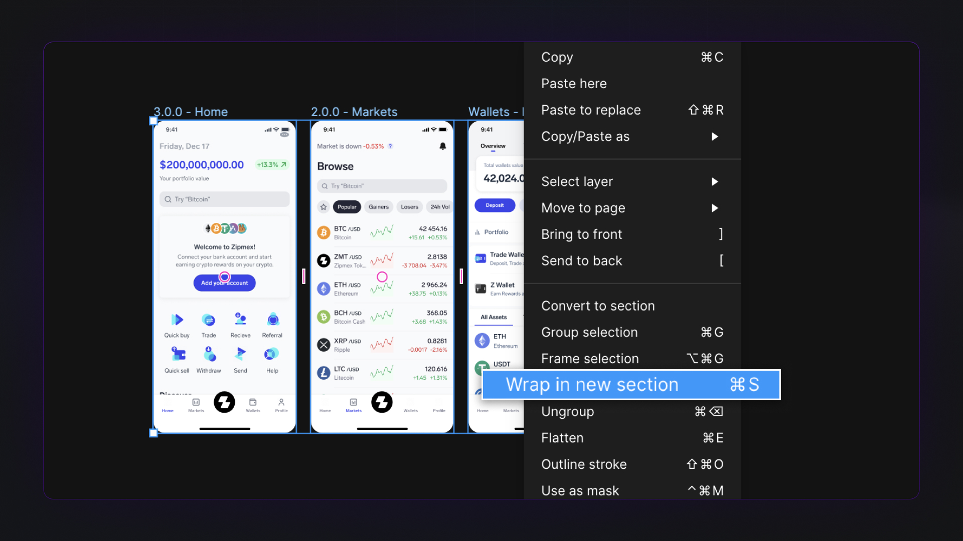 How to create Figma Sections with Selection