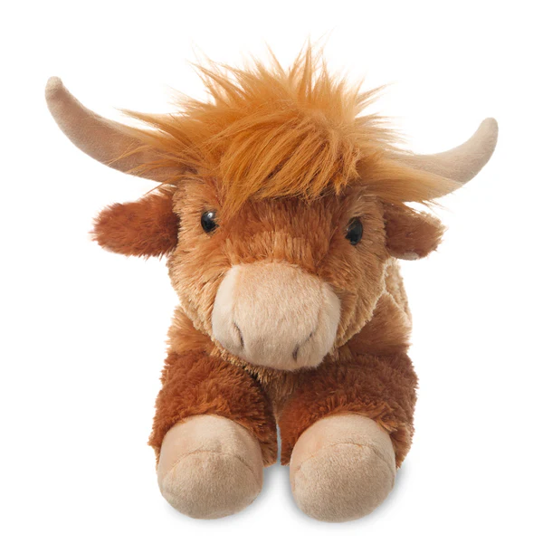 Cuddly toy of Buff the Highland Coo