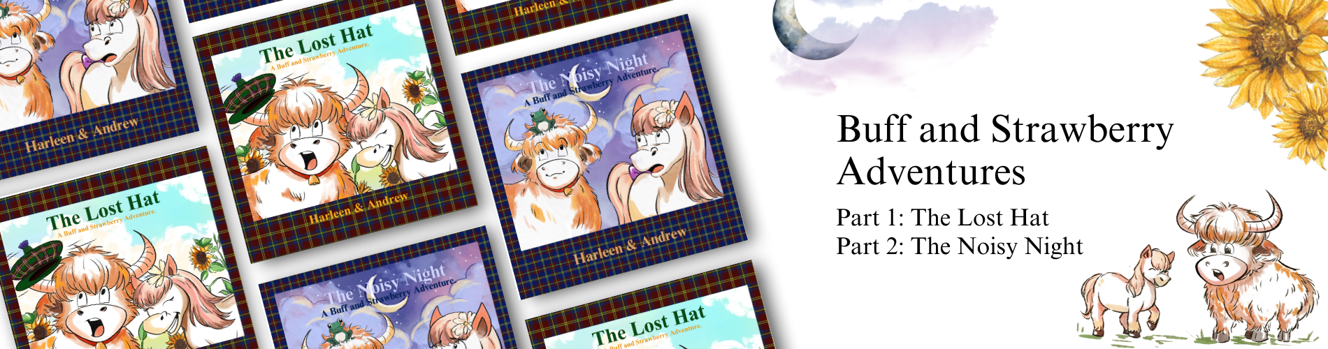 A banner of the Buff and Strawberry Adventures Book Series