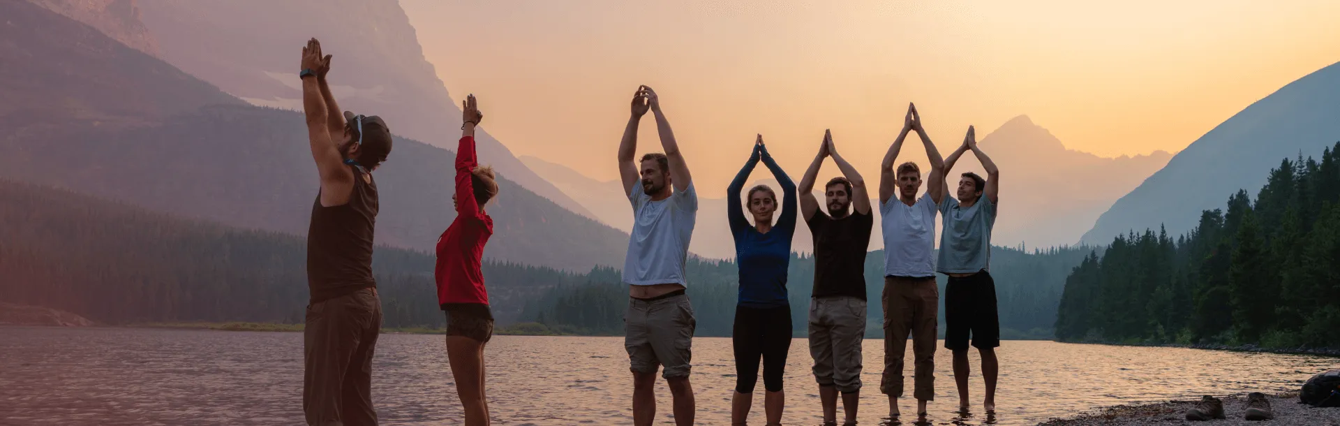 people practice yoga in the air