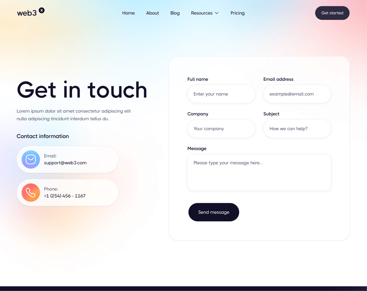 Web3 X - Contact page - Crypto & Web3 Webflow Template