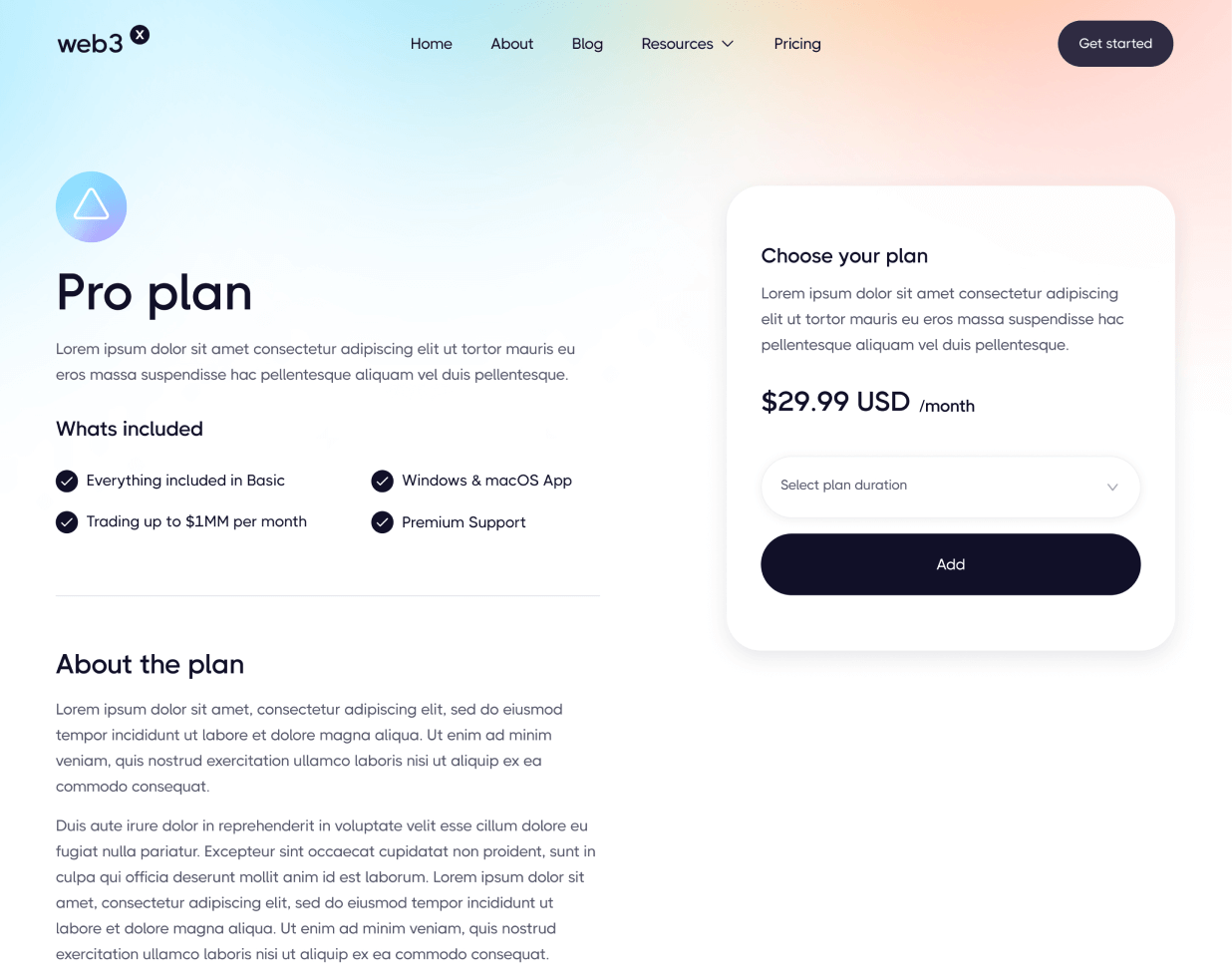 Web3 X - Pricing Single page - Crypto & Web3 Webflow Template