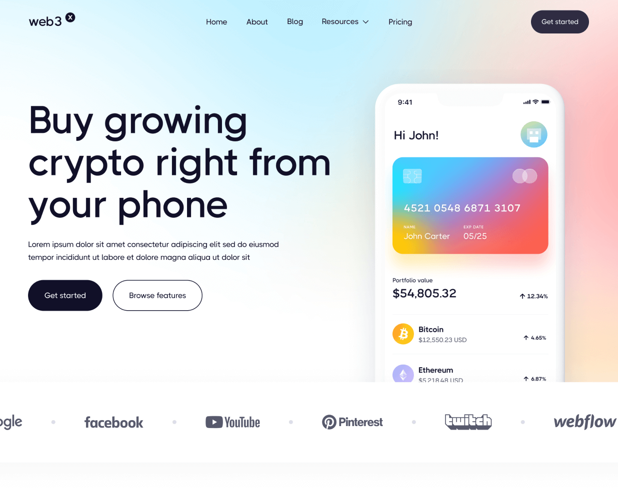Web3 X - Home page - Crypto & Web3 Webflow Template