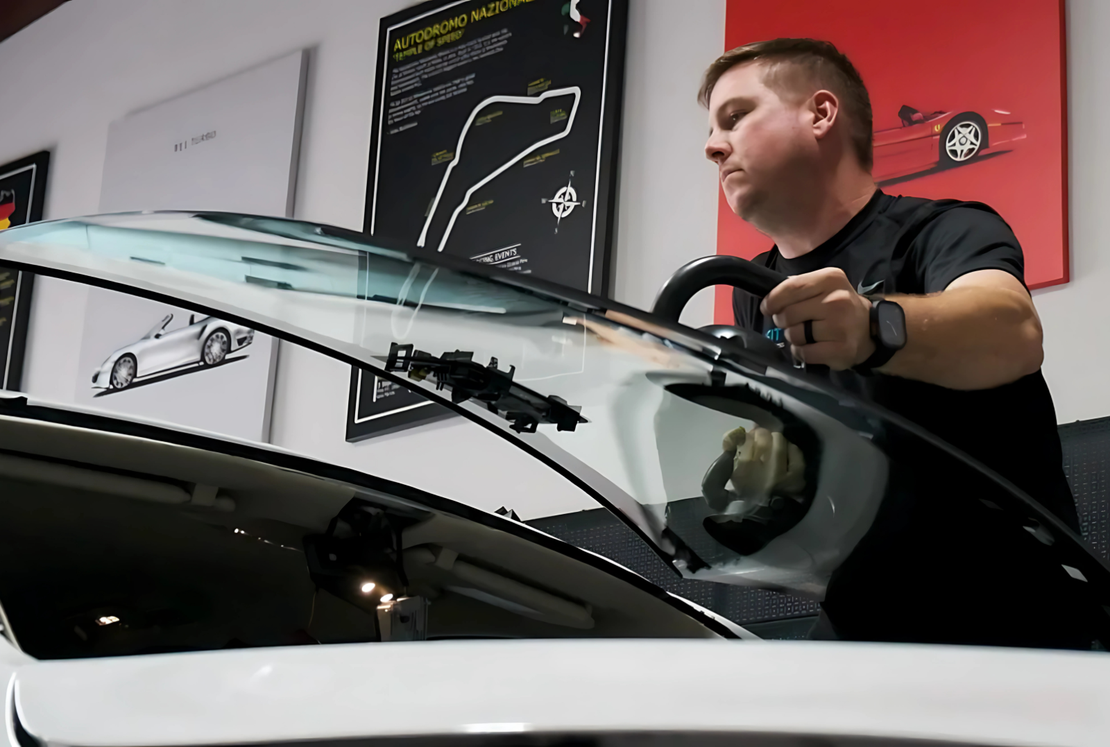 A man work on a Car