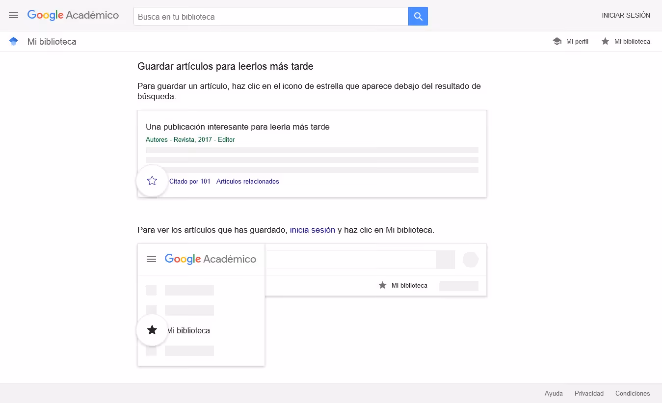 Biblioteca personalizada de Google Académico.