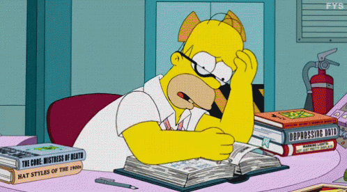 Homero Estudiando GIF - Homer Simpsons