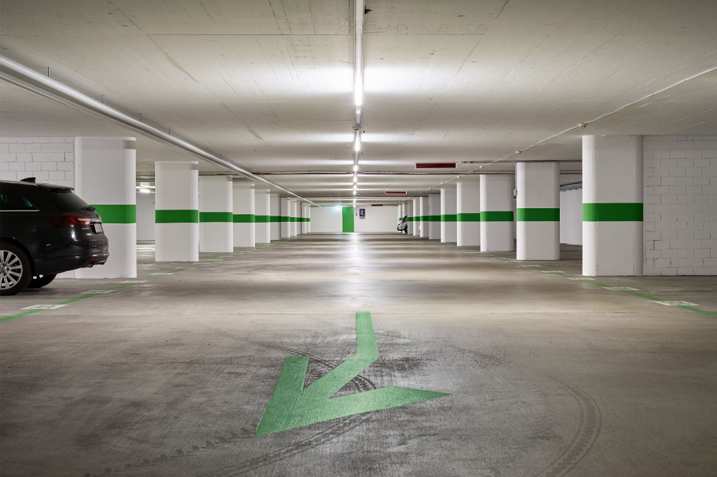 Fire protection refurbishment of a car park combined with a refurbishment.