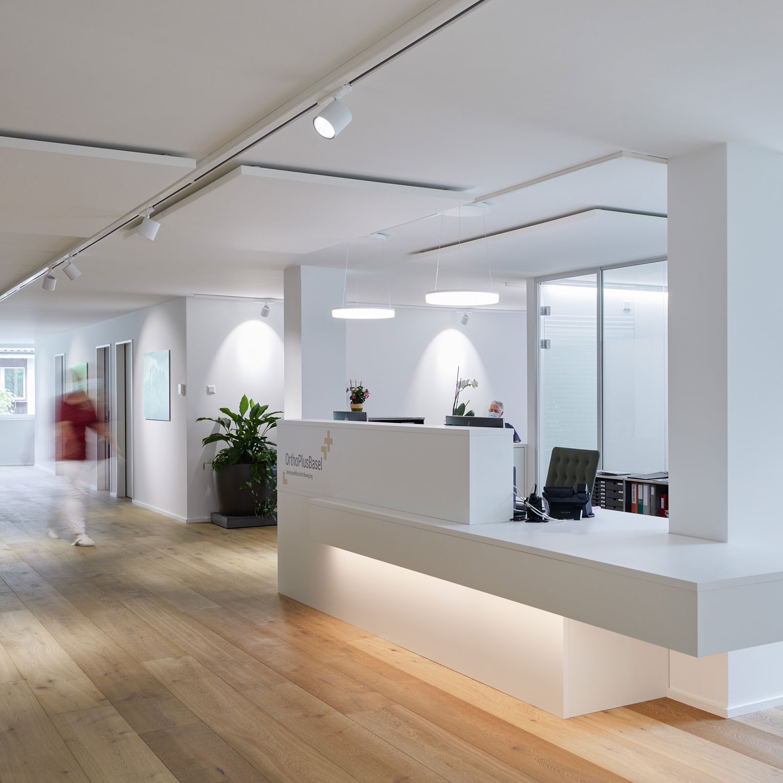 Anblick der Empfangstheke