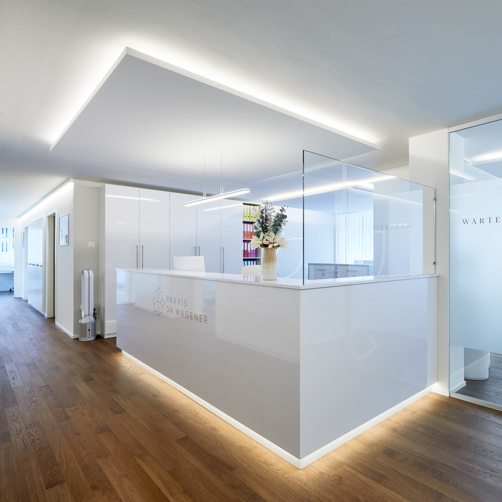 Anblick der Empfangstheke