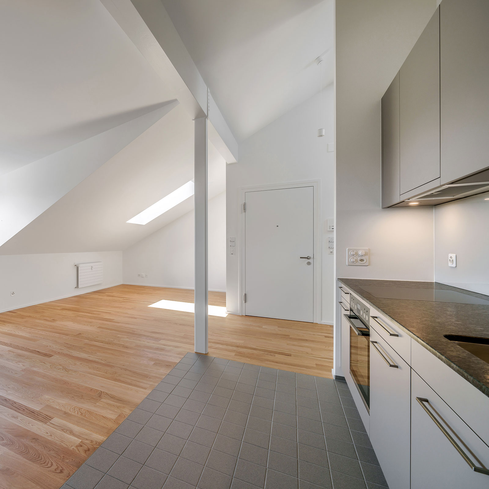 Insight into the kitchen on the top floor