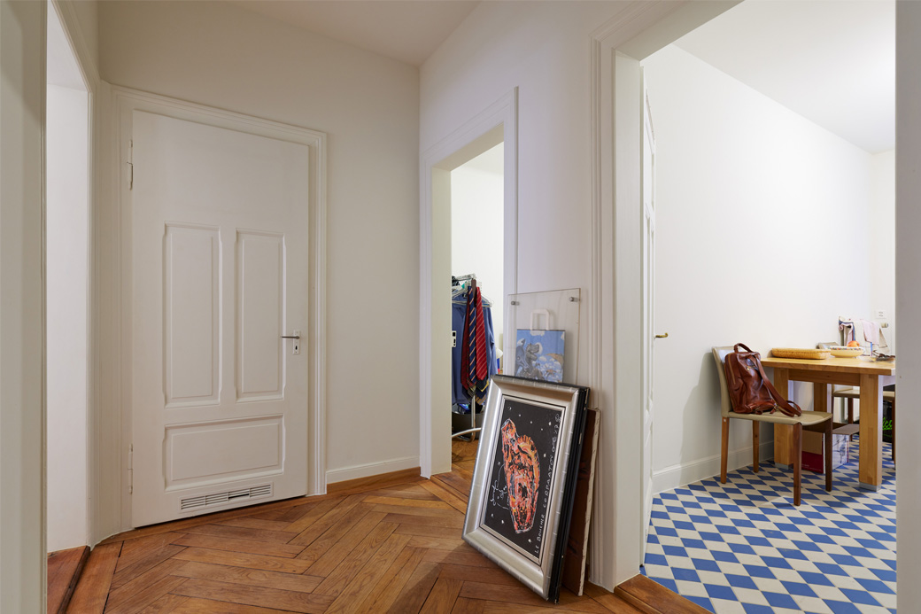 old flat with wooden floor