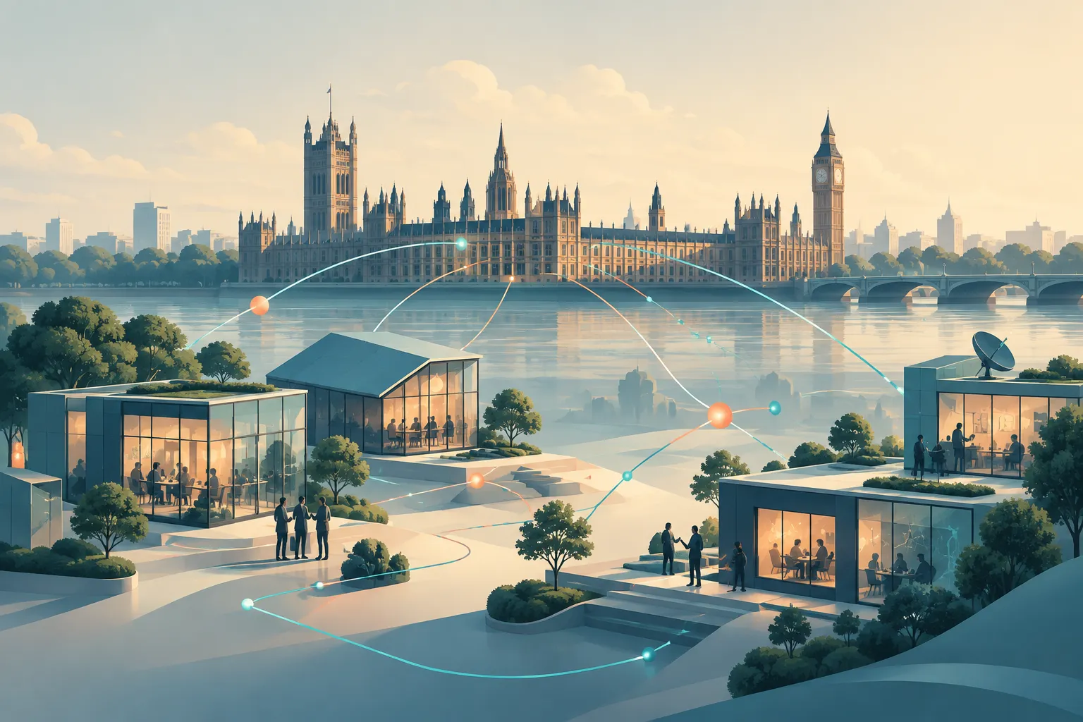 Illustration connecting Westminster with innovative technology businesses