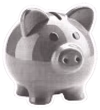 piggy bank halftone