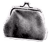 purse in halftone style