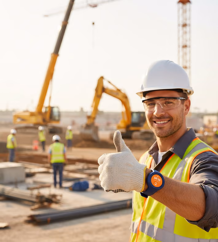 Worker safe at work using spacebands wearable