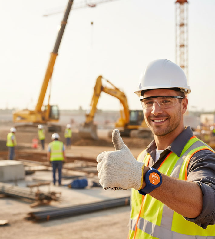 Worker safe at work using spacebands wearable