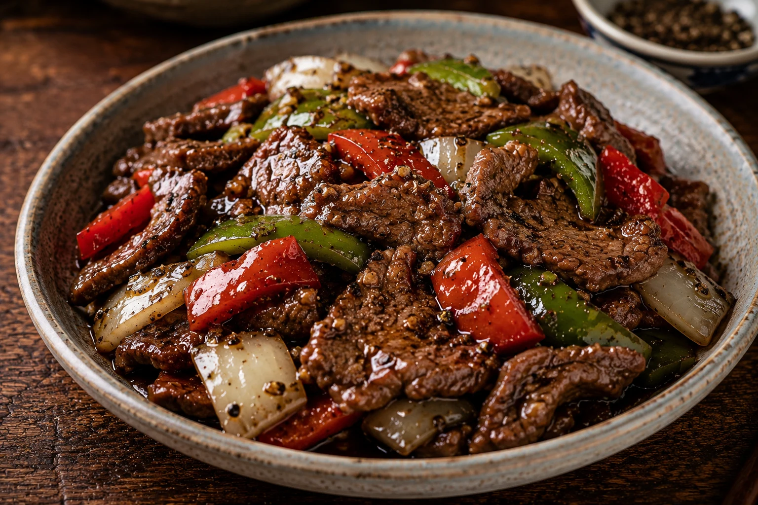 Black Pepper Beef Stir Fry