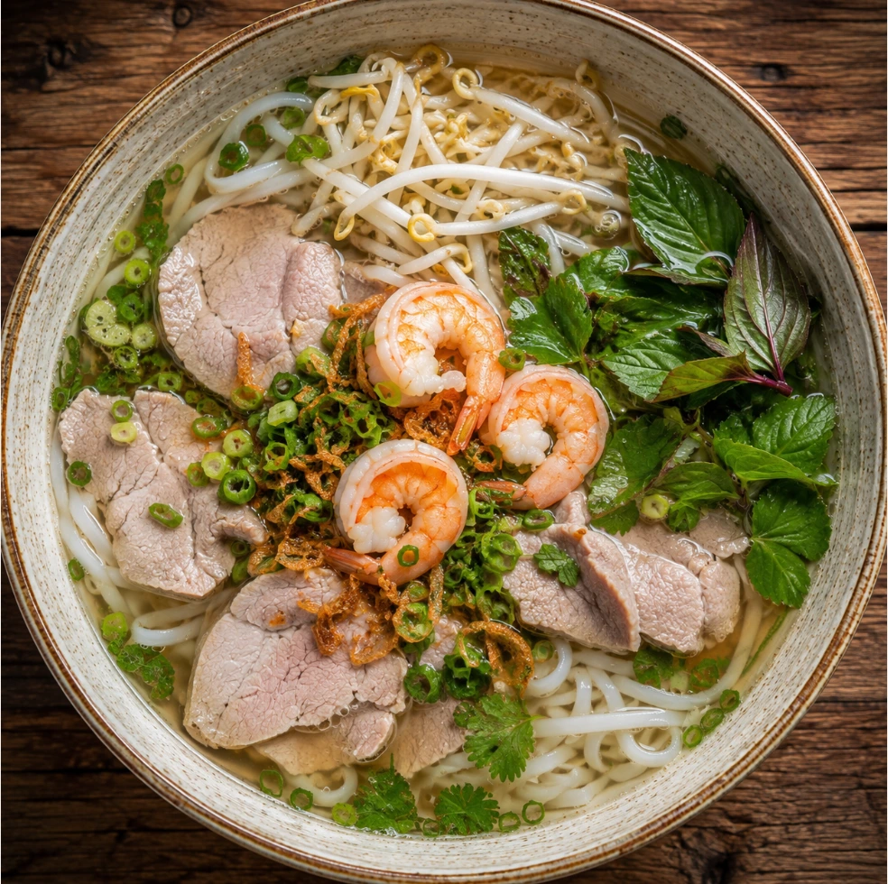 Hu Tieu Nam Vang (Vietnamese Pork & Prawn Noodle Soup)