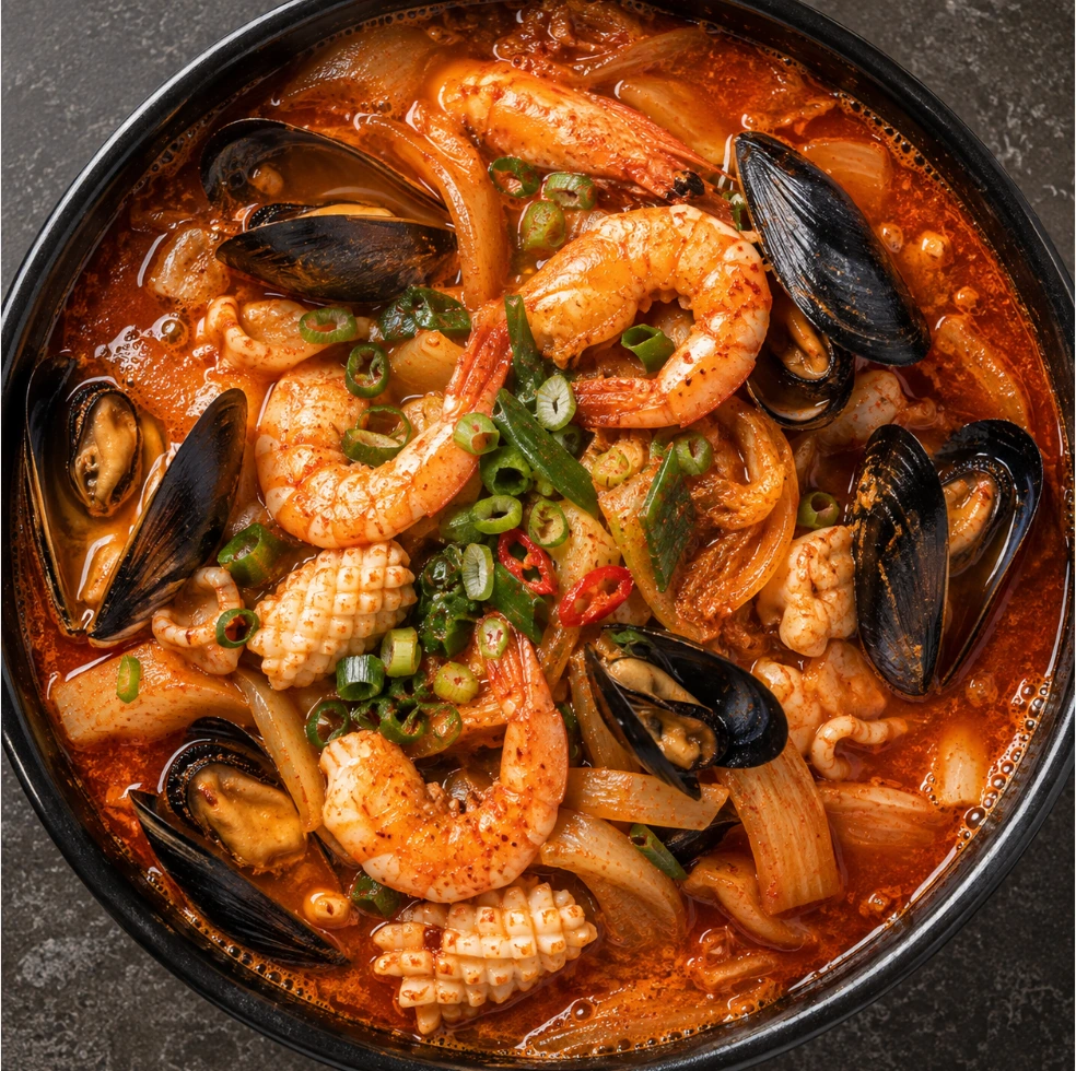 Haemul Jjigae (Korean Spicy Seafood Stew)