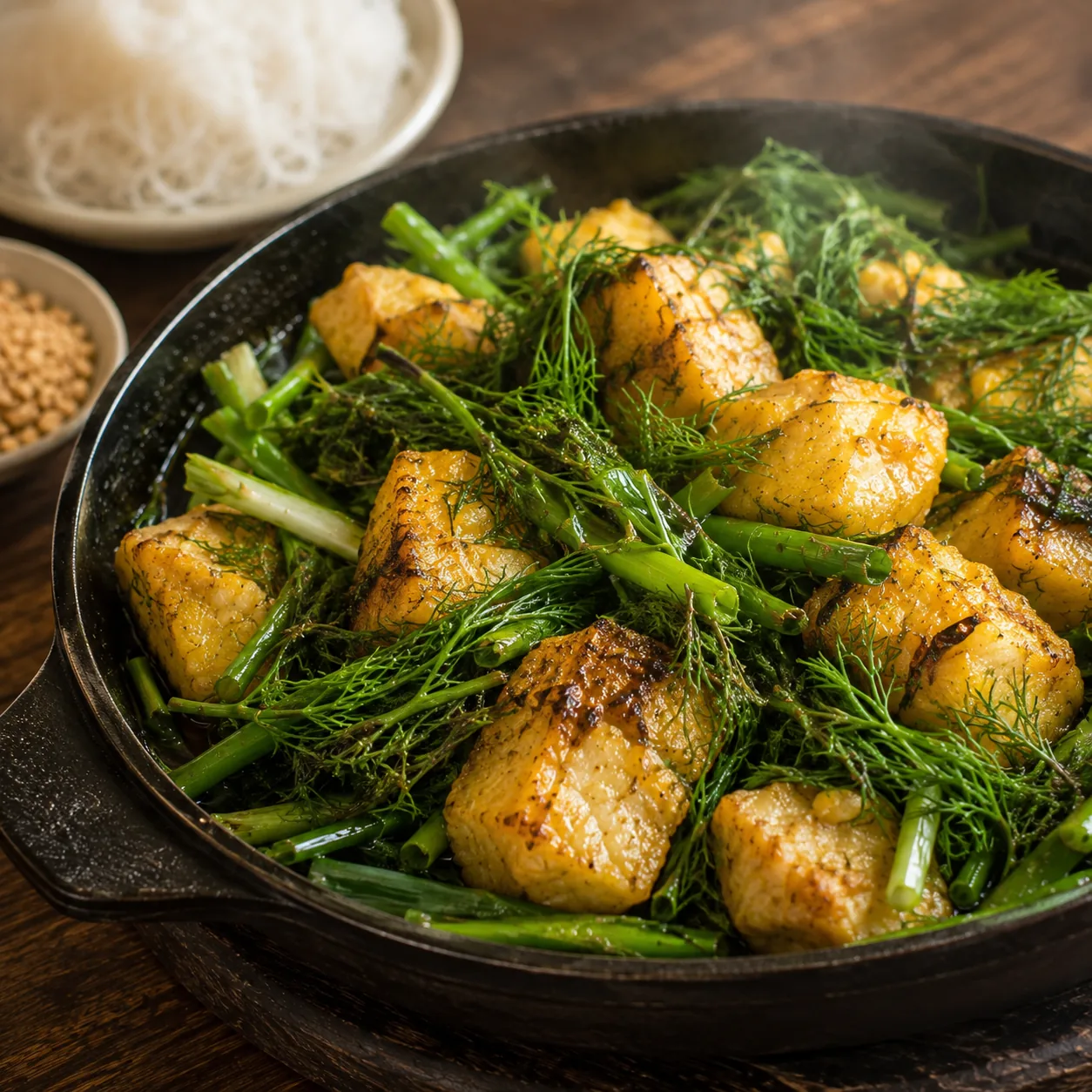 Cha Ca La Vong (Hanoi Turmeric Fish with Dill)