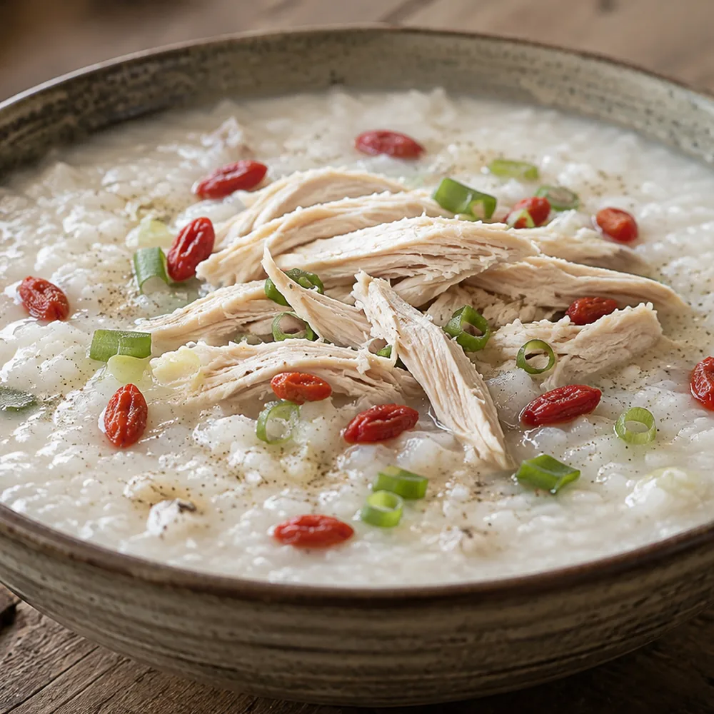 Chicken Congee with Goji Berries