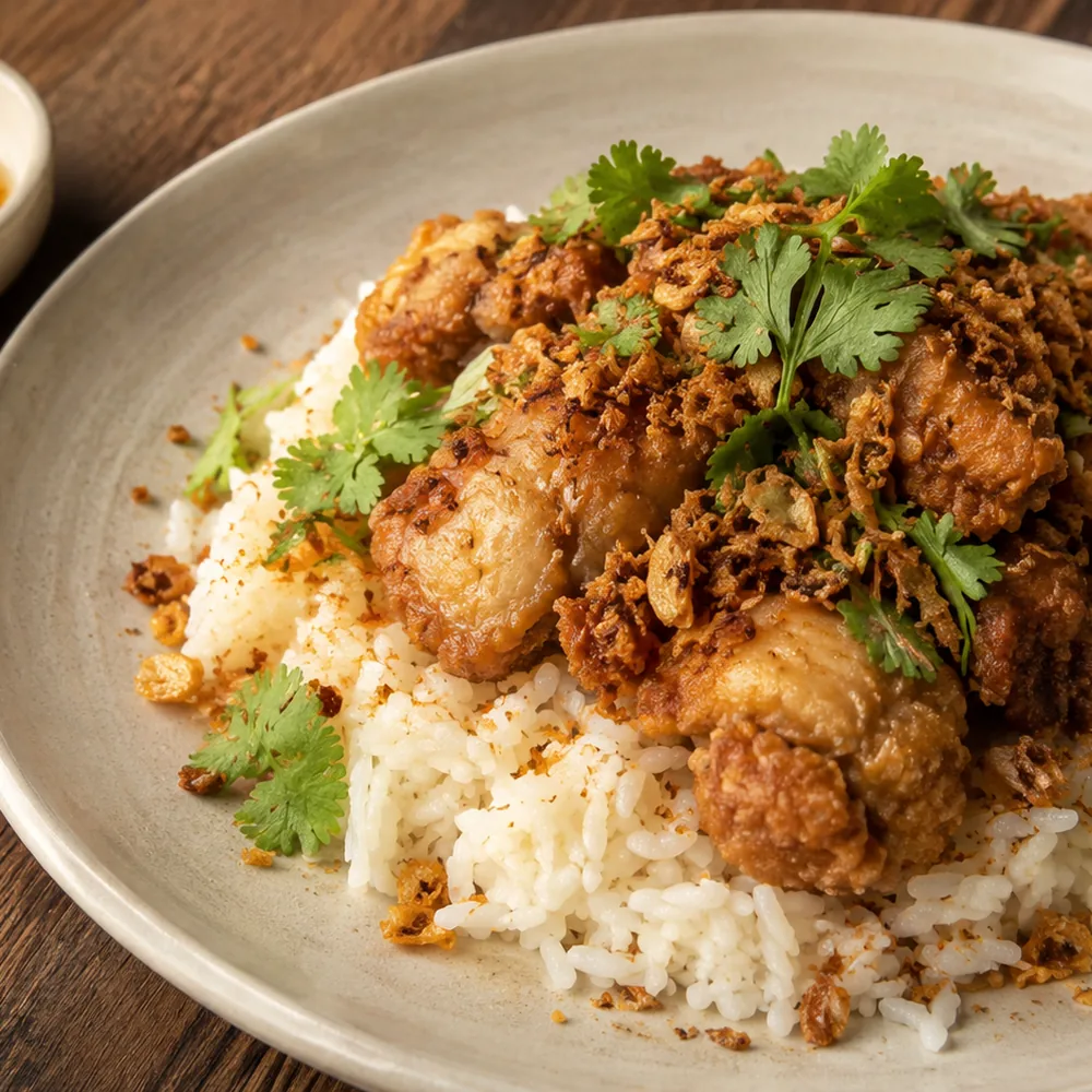 Thai Garlic Pepper Chicken (Gai Tod Kratiem)