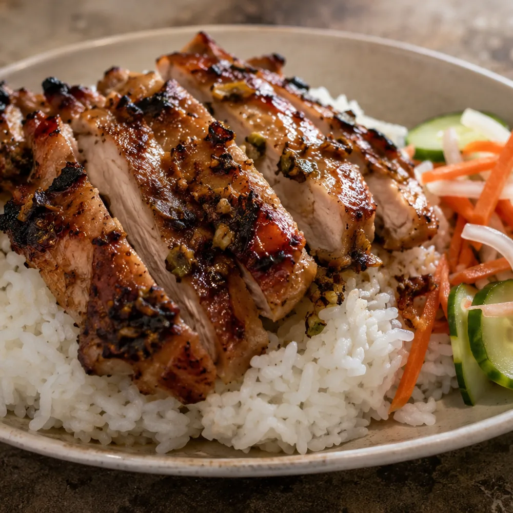 Com Ga Nuong Sa, Vietnamese Lemongrass Chicken with Rice