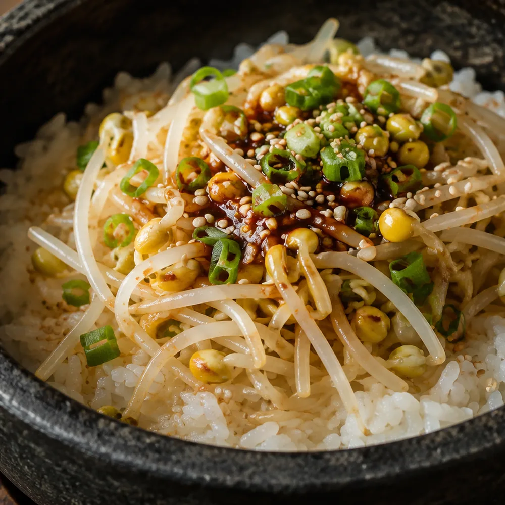 Kongnamul Bap, Korean Bean Sprout Rice Bowl