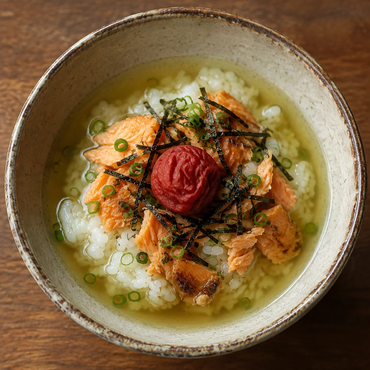 Ochazuke (Japanese Green Tea Rice with Salmon)