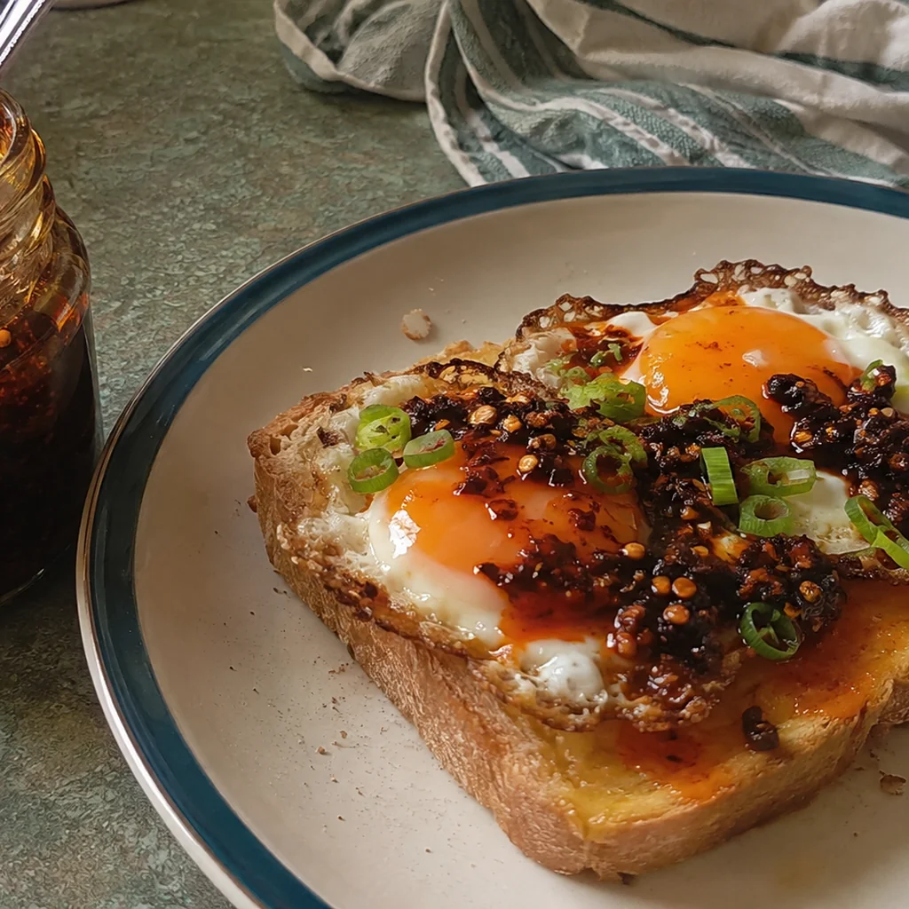 Chilli Crisp Eggs on Toast