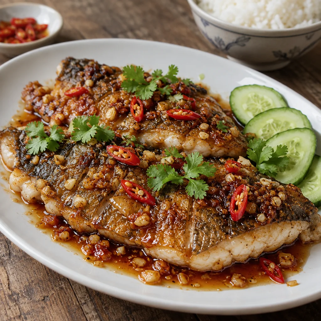 Cá Chiên Nước Mắm (Vietnamese Crispy Fish with Fish Sauce Glaze)