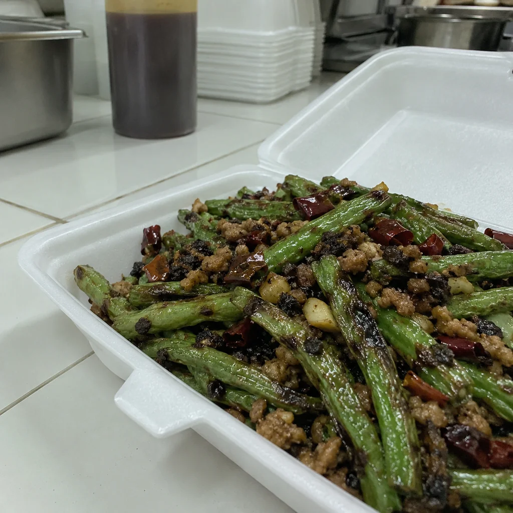 Gan Bian Si Ji Dou (Sichuan Dry-Fried Green Beans)